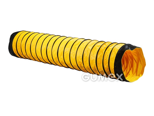Vzduchotechnická hadica pre horúce plyny a ventiláciu SPIRAFLEX PLS FR s manžetami 100mm, 152mm, 0,64bar, PE tkanivo impregnované PVC, pružná oceľová špirála, -20°C/+100°C, žltá